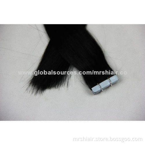 20-Inch unprocessed Brazilian natural dark straight tape in hair